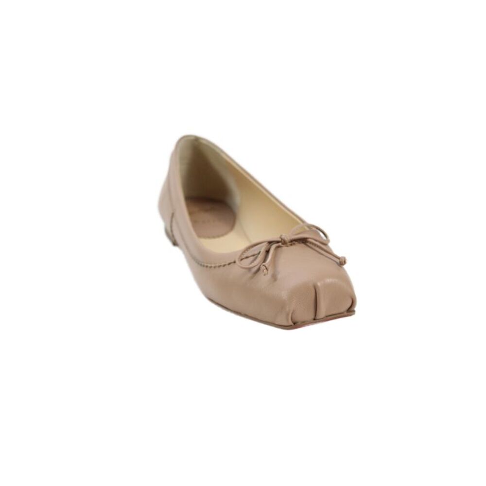 Christian Louboutin Womens Leather Bow Tie Ballet Flats Brown Nude Size 8.5